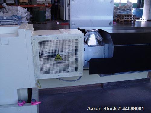 Used Coperion ZSK 70 Mc Twin Screw Extruder.  2.76" (70 mm) screws, screw speed 400 rpm.  Driven by a 153 hp/115 kW motor, 340/460/3/50, with a Flender gearbox.  Water cooled with (1) side opening.  ...