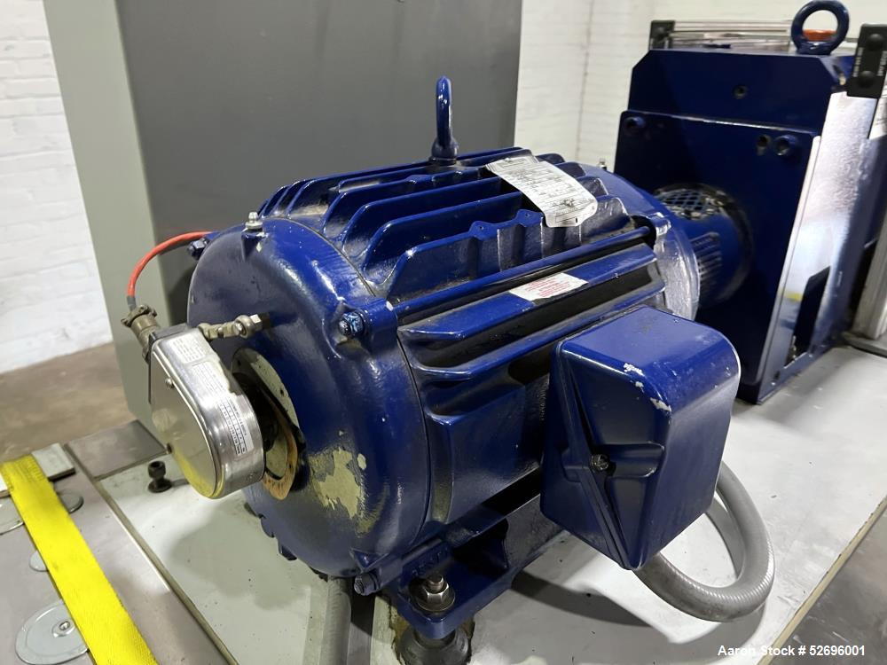 Used Entek 27mm Co-Rotating Twin Screw Extruder, Model E27MM, 48L/D, 44 to 1 L/D ratio, 45 kg/h throughput, parallel screw configuration, (11) Barrel sections electrically heated, water cooled.  Driv...