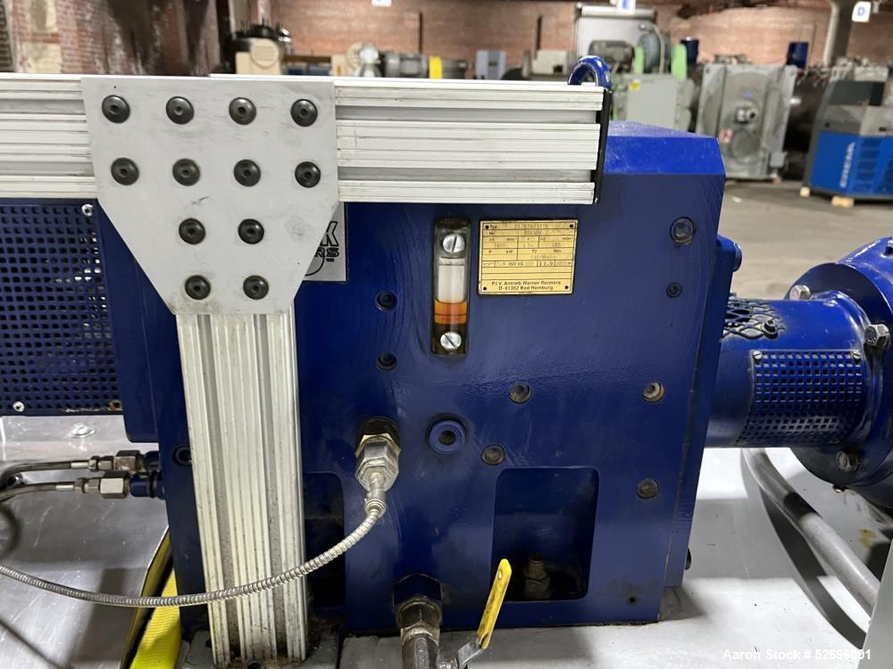 Used Entek 27mm Co-Rotating Twin Screw Extruder, Model E27MM, 48L/D, 44 to 1 L/D ratio, 45 kg/h throughput, parallel screw configuration, (11) Barrel sections electrically heated, water cooled.  Driv...