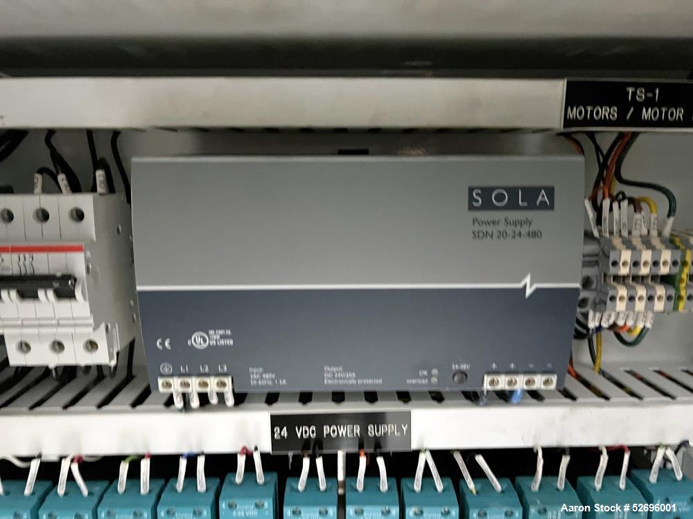 Used Entek 27mm Co-Rotating Twin Screw Extruder, Model E27MM, 48L/D, 44 to 1 L/D ratio, 45 kg/h throughput, parallel screw configuration, (11) Barrel sections electrically heated, water cooled.  Driv...