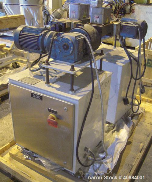 Used Entek 73 mm Co-Rotating Twin Screw Extruder, Model E-MAX 73MM 48L/D, 48 to 1 L/D ratio. (11) Barrel sections electrically heated, water cooled with system including pump, heat exchanger, and hol...