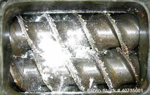 Used Farrel 37mm Co-Rotating Twin Screw Extruder, Model FTX80H. Co-rotating screw design. Approximately 40 to 1 L/D ratio. 9 barrel segments, 1 feed section, no hopper. Electrically heated, water coo...