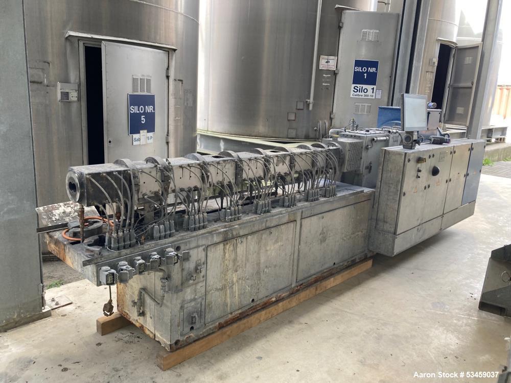 Used KraussMaffei Berstorff ZE 52-48D Twin Screw Extruder – 52.2 mm Co-Rotating Extruder, 350 kW, 1.2 TPH Capacity