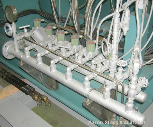 Used Krupp-Werner and Pfleiderer Mega-Compounder twin screw extruder, model ZSK-50MC. 50mm screw diameter. Co-rotating screw design. 6 barrel segments, 2 vented; 1 feed section, no hopper. Electrical...