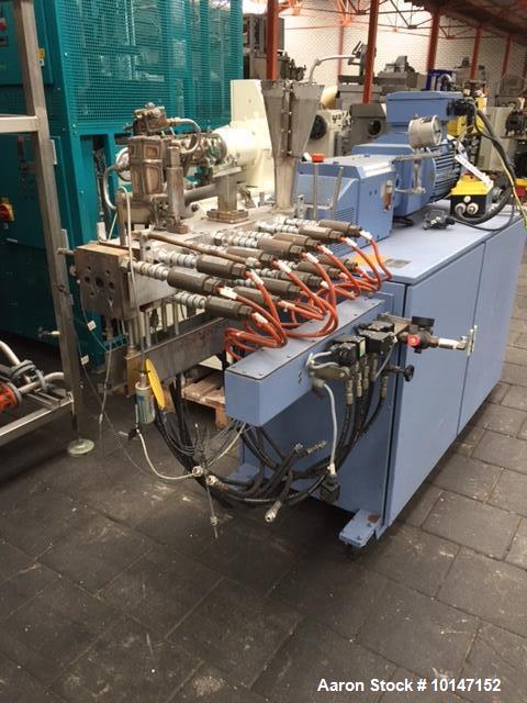 Used- Krupp Werner & Pfleiderer, Type ZSK 25 WLE. 25 mm diameter screws. 28:1 L/D. Electrically heated, water cooled barrel ...