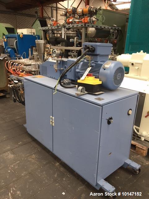 Used- Krupp Werner & Pfleiderer, Type ZSK 25 WLE. 25 mm diameter screws. 28:1 L/D. Electrically heated, water cooled barrel ...