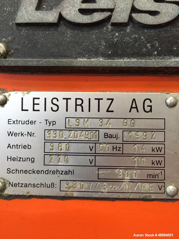 Used- Leistritz Twin-Screw Extruder, Type LSM 34 GG