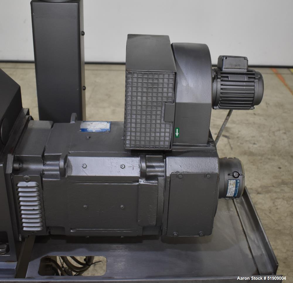Used Leistritz Twin Screw Extruder, Model MIC 27/GG-40D. Throughput rates approximate 10 to 80 lbs/hr. 40:1 L/D. (2) Screws approximate 27mm (1") diameter x 48" long, Co-rotating. Electrically heated...
