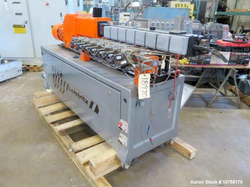 Used Leistritz MIC 27-GL-36D Twin Screw Extruder – 27mm, 36:1 L/D, 15.75 HP, Co-/Counter-Rotating, Built 2006