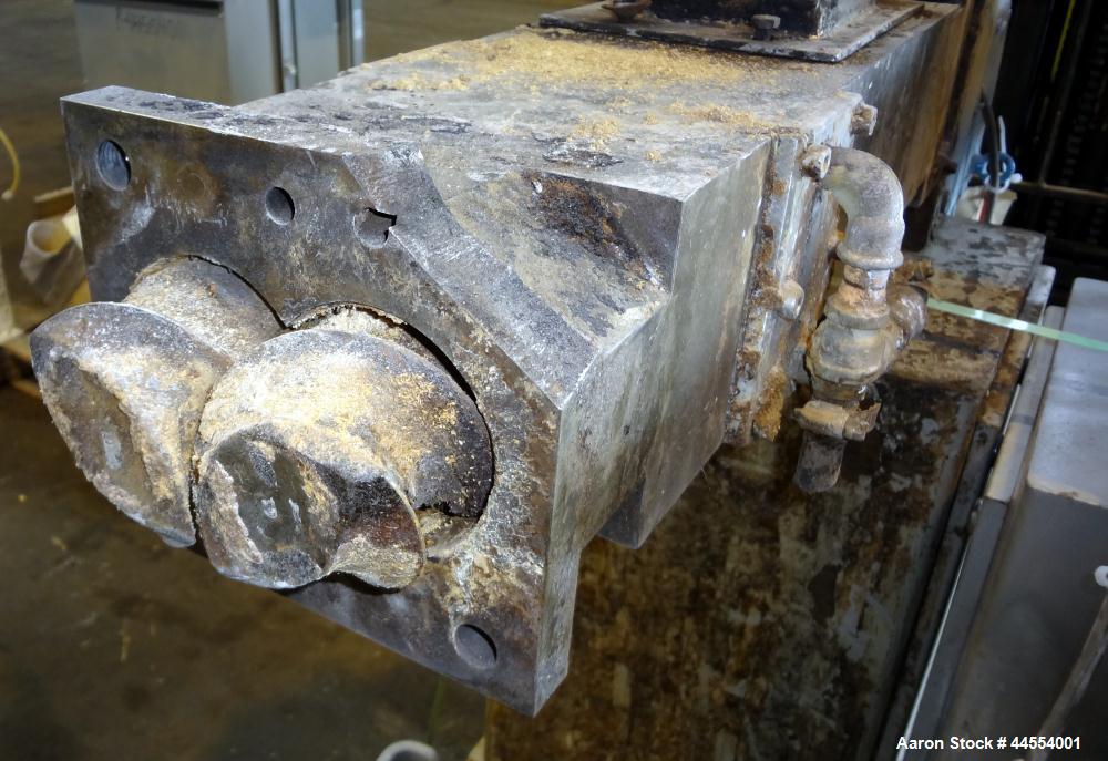 Used Leistritz 99.6mm Co-Rotating Twin Screw Extruder, Model ZSE100GL/40D, serial# 3141, built 2002. Approximately 40 to 1 L/D ratio. Electrically heated, water cooled. 9 Barrel zones, (1) top vented...