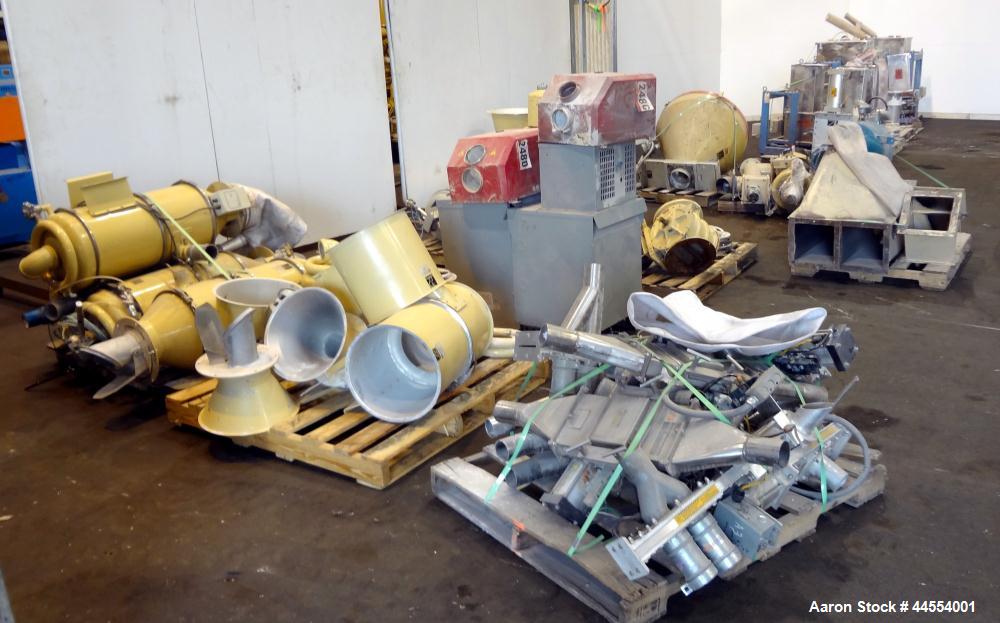 Used Leistritz 99.6mm Co-Rotating Twin Screw Extruder, Model ZSE100GL/40D, serial# 3141, built 2002. Approximately 40 to 1 L/D ratio. Electrically heated, water cooled. 9 Barrel zones, (1) top vented...