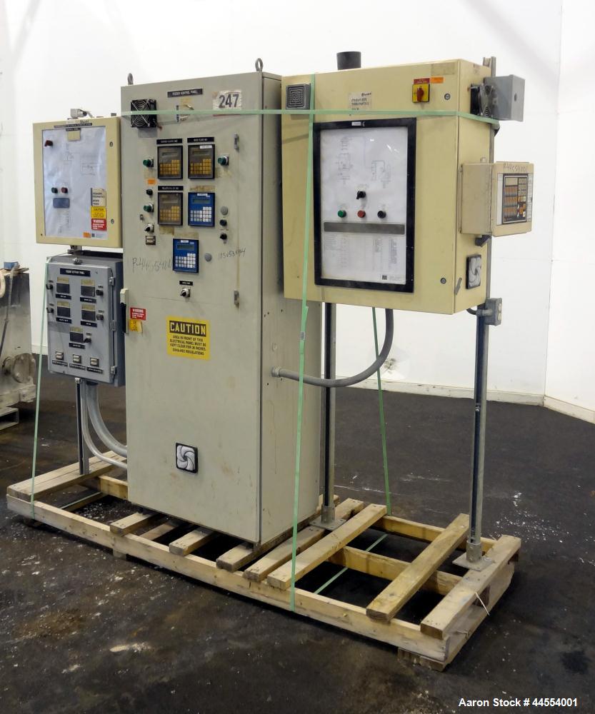Used Leistritz 99.6mm Co-Rotating Twin Screw Extruder, Model ZSE100GL/40D, serial# 3141, built 2002. Approximately 40 to 1 L/D ratio. Electrically heated, water cooled. 9 Barrel zones, (1) top vented...