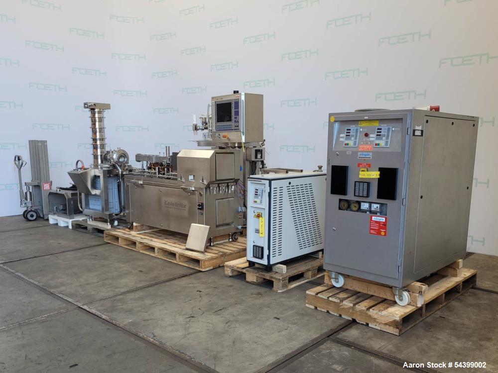 Used Leistritz ZSE 18 PH-40D Twin Screw Extruder System – Pharma Lab Scale Line with K-Tron Feeder & Pelletizer