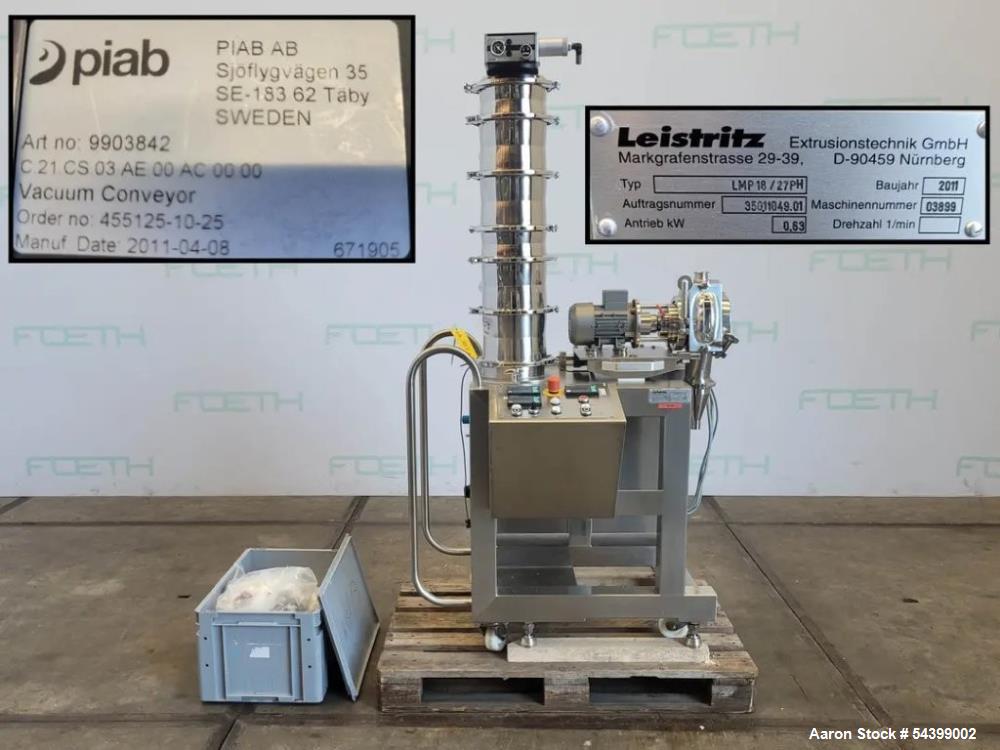 Used Leistritz ZSE 18 PH-40D Twin Screw Extruder System – Pharma Lab Scale Line with K-Tron Feeder & Pelletizer