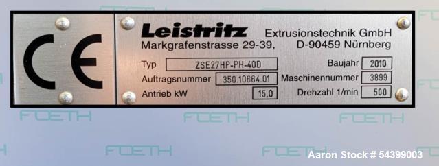Used Leistritz ZSE 27 HP-PH-40D Twin Screw Extruder System – Complete Pharma Line with Chiller & Granulator (2010)