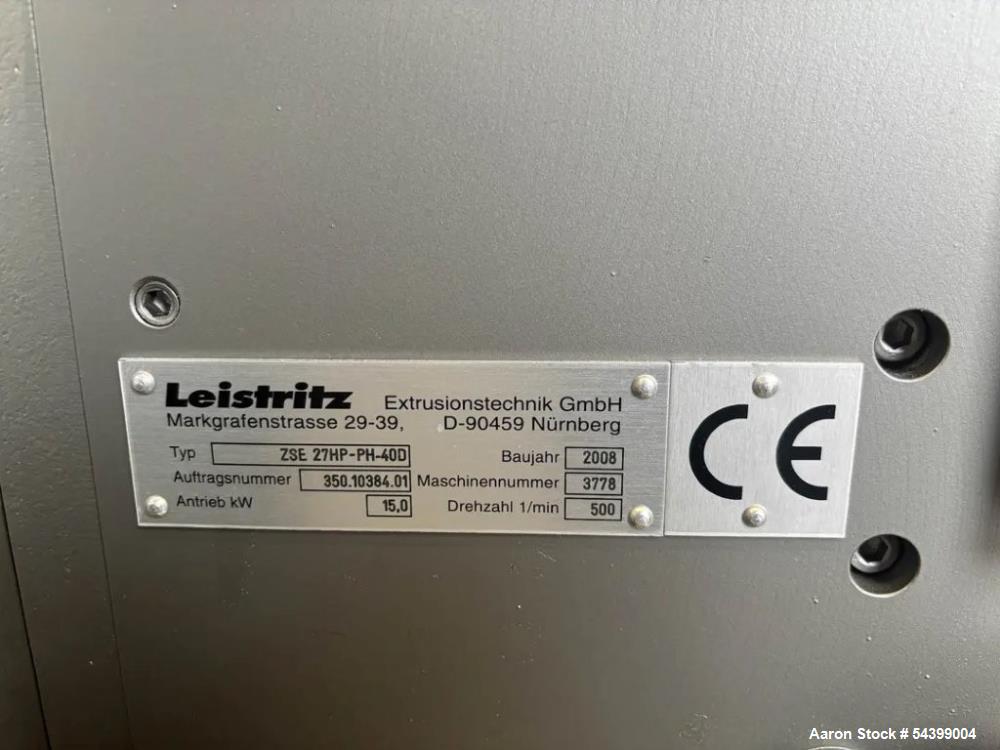 Used Leistritz ZSE 27 HP-PH-40D Twin Screw Extruder System – Pharma Grade with K-Tron Feeders & Full Package