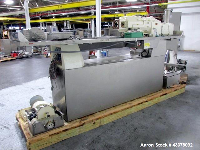 Used Leistriz Twin Screw Extruder, Model ZSE 50 GL/36D. 50 mm Screws, co-rotating, 36 to 1 L/D, (9) total barrel segments with (1) feed, (1) vented, (7) non vented segments, 300 maximum rpm, 7.38 to ...
