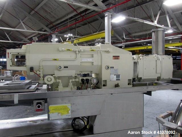 Used Leistriz Twin Screw Extruder, Model ZSE 50 GL/36D. 50 mm Screws, co-rotating, 36 to 1 L/D, (9) total barrel segments with (1) feed, (1) vented, (7) non vented segments, 300 maximum rpm, 7.38 to ...