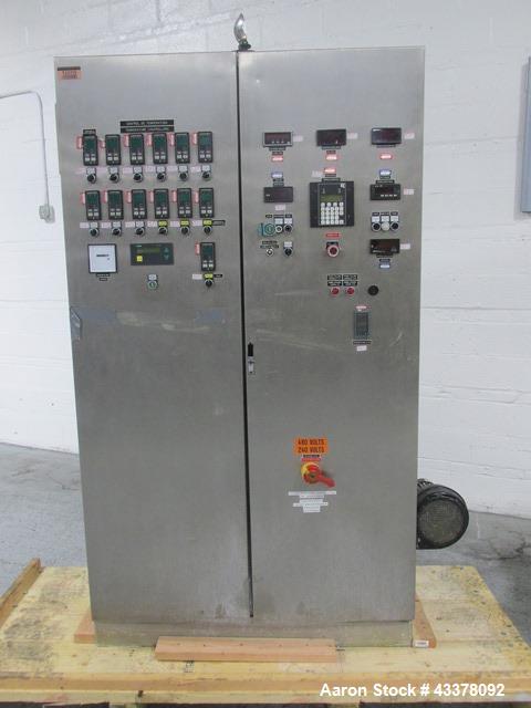 Used Leistriz Twin Screw Extruder, Model ZSE 50 GL/36D. 50 mm Screws, co-rotating, 36 to 1 L/D, (9) total barrel segments with (1) feed, (1) vented, (7) non vented segments, 300 maximum rpm, 7.38 to ...