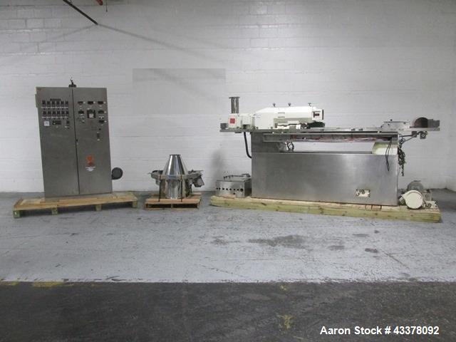 Used Leistriz Twin Screw Extruder, Model ZSE 50 GL/36D. 50 mm Screws, co-rotating, 36 to 1 L/D, (9) total barrel segments with (1) feed, (1) vented, (7) non vented segments, 300 maximum rpm, 7.38 to ...