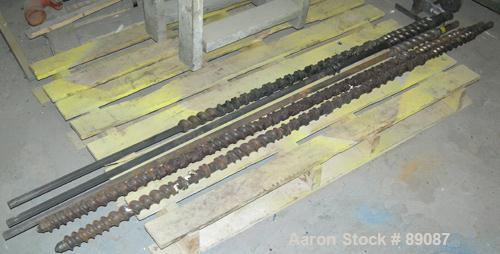 Used Maris 40 MM Twin Screw Extruder, Model TM40WW. Approximately 40:1 L/D ratio. Co-rotating screw design. 9 barrel sections measuring from the back of the feed barrel to end barrel is 62", (1) vent...