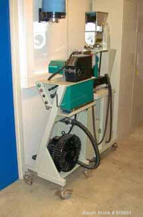 USED: Prism lab size twin screw extruder, type 24HC. 40:1 L/D,co-rotating. Output 22-110 lbs (10-50 kgs) per hour. 0.94" diameter x37.5" straight side (24mm diameter x 960mm straight side) twinscrews...