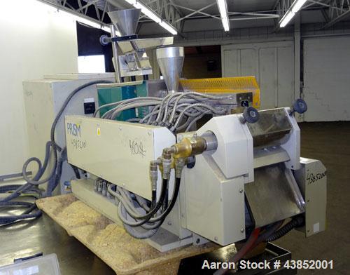 Used- Prism 16mm Twin Screw Extruder, Model TSE-16. Co-rotating intermeshing side by side screw design. Approximate 15 to 1 ...