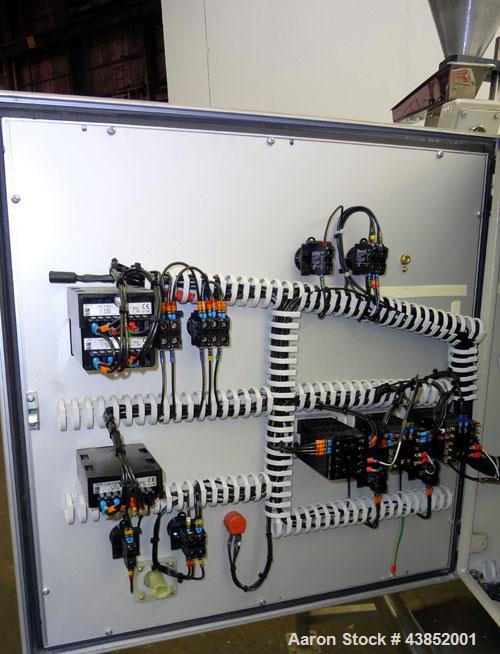 Used Prism 16mm Twin Screw Extruder, Model TSE-16. Co-rotating intermeshing side by side screw design. Approximate 15 to 1 L/D ratio. Clam shell design barrel. Water cooled feed section. Electrically...