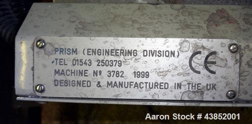 Used Prism 16mm Twin Screw Extruder, Model TSE-16. Co-rotating intermeshing side by side screw design. Approximate 15 to 1 L/D ratio. Clam shell design barrel. Water cooled feed section. Electrically...