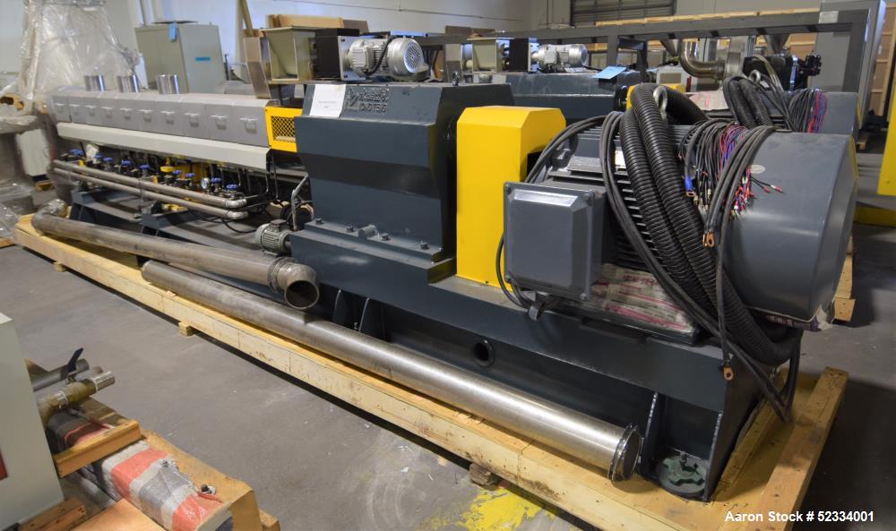 Used Yong Teng 72.5mm Co-Rotating Blocking Parallel Twin Screw Extruder