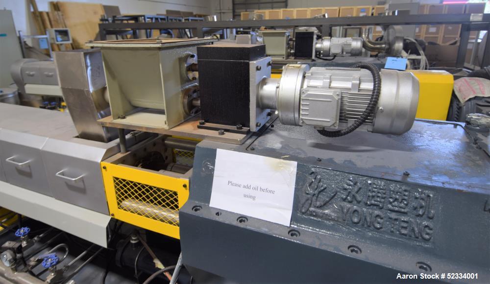 Used Yong Teng 72.5mm Co-Rotating Blocking Parallel Twin Screw Extruder