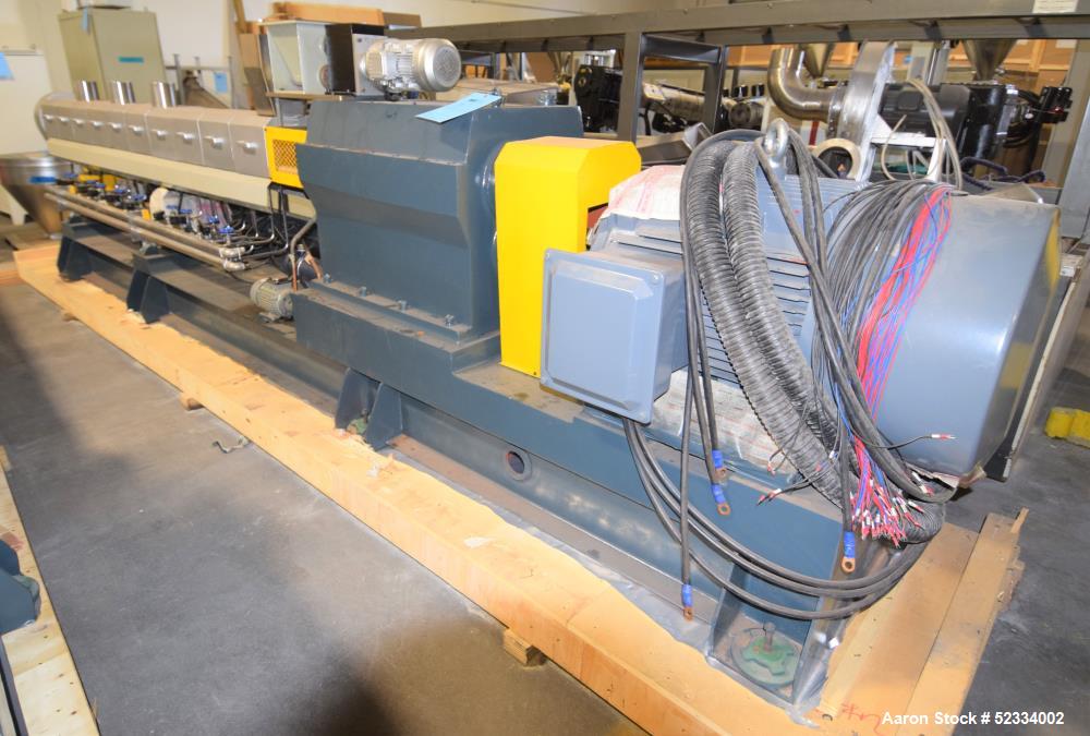 Used- Yong Teng 72.5mm Co-Rotating Blocking Parallel Twin Screw Extruder