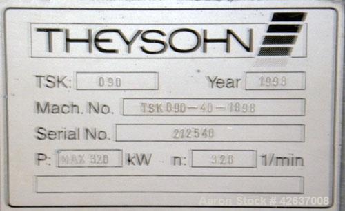 Used Theysohn 90 mm Twin Screw Extruder/ Compounder, Type TSK 90/40D