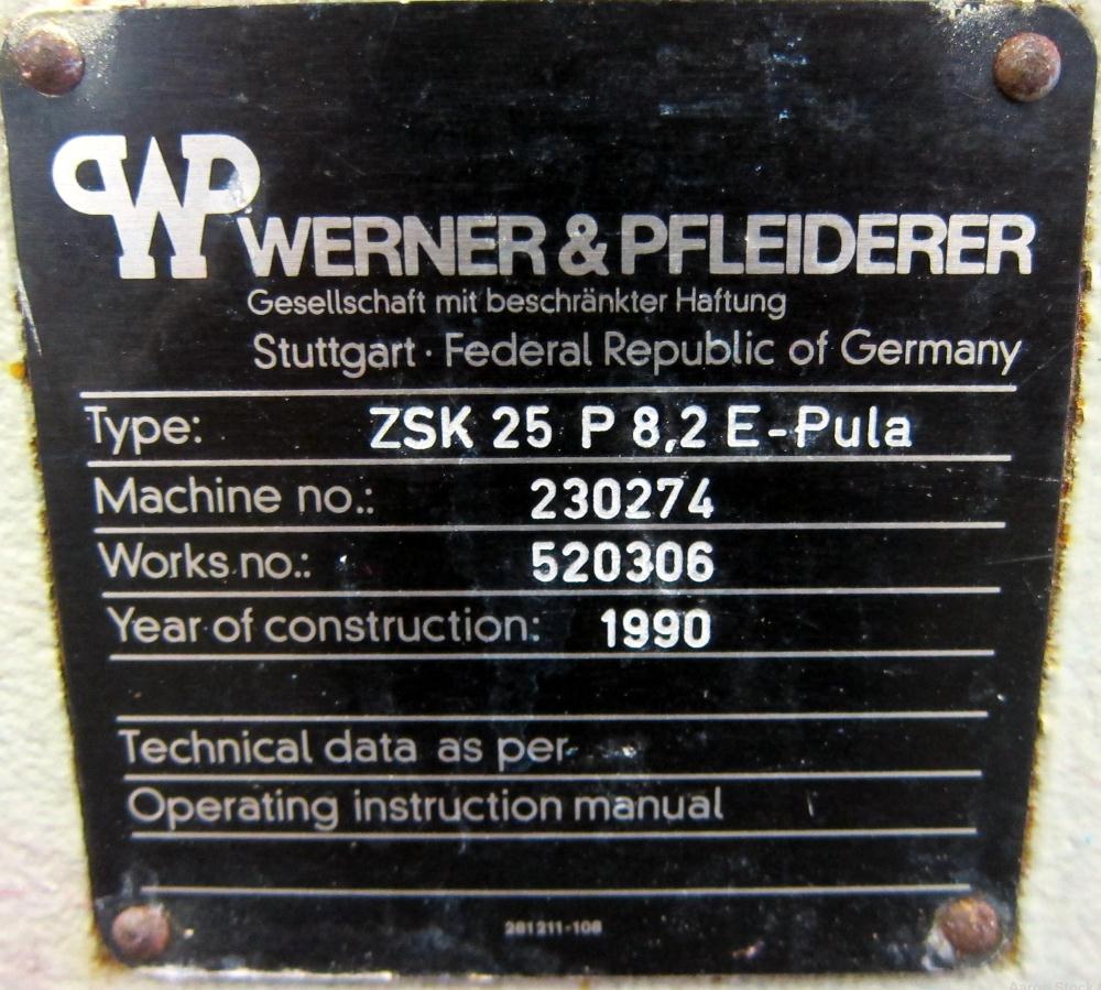 Used Werner Pfleiderer 25mm Twin Screw Extruder, Type ZSK 25 P8.2 E-PULA