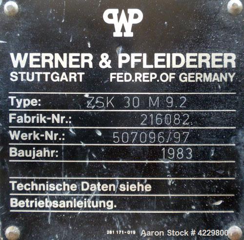 Used Werner Pfleiderer 30mm Twin Screw Extruder, Type ZSK 30