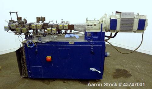 Used Werner Pfleiderer 30mm Twin Screw Extruder, Type ZSK 30 w 9/2. Co-Rotating intermeshing side by side screw design. Approximate 39 to 1 L/D ratio. 10 Barrel sections, (1) feed section, no hopper,...