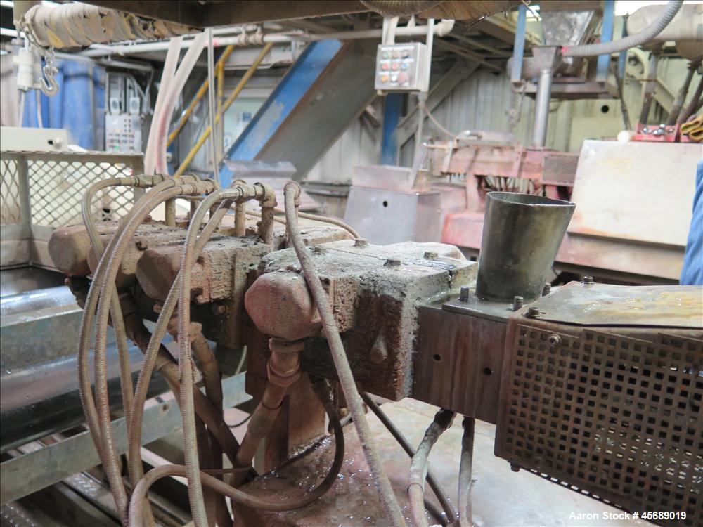 Used Werner &Pfleiderer 30mm Twin Screw Extruder, Model ZSK-30.  15 HP AC motor.  Includes; Schenck Accurate 602 Feeder, Baldor Drive, Newer PLC.  Controls and Drive Panel.  Built in 2000