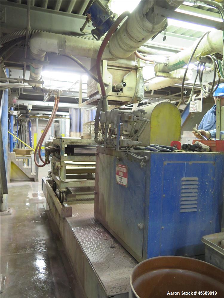 Used Werner &Pfleiderer 30mm Twin Screw Extruder, Model ZSK-30.  15 HP AC motor.  Includes; Schenck Accurate 602 Feeder, Baldor Drive, Newer PLC.  Controls and Drive Panel.  Built in 2000