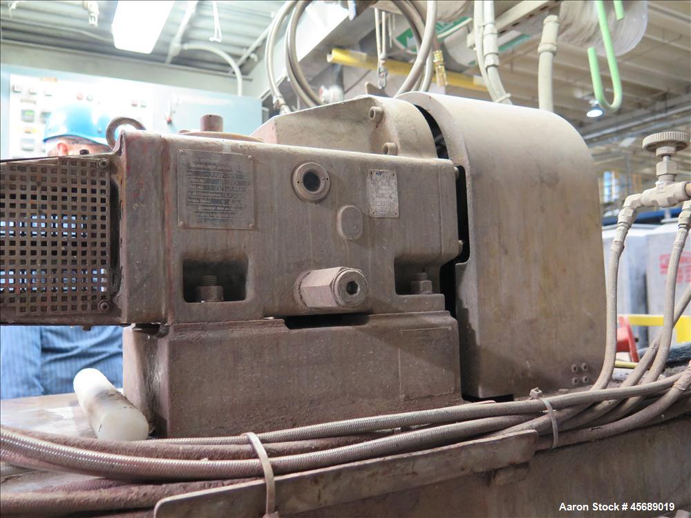 Used Werner &Pfleiderer 30mm Twin Screw Extruder, Model ZSK-30.  15 HP AC motor.  Includes; Schenck Accurate 602 Feeder, Baldor Drive, Newer PLC.  Controls and Drive Panel.  Built in 2000