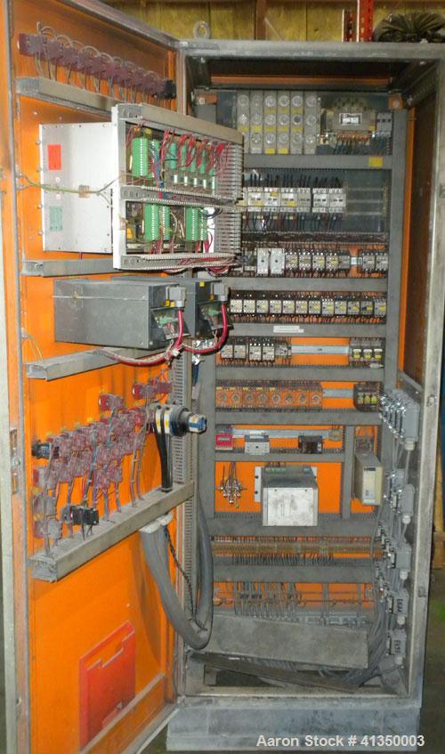 Used Werner Pfleiderer 40mm Twin Screw Extruder, Type ZSK-40. Co-rotating intermeshing side by side screw design. Approximate 33 to 1 L/D ratio. 5 barrel sections, 1 vented, 1 feed section. Electrica...