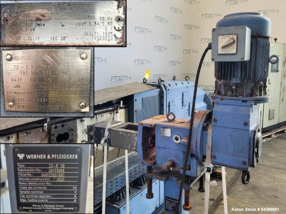 Used Coperion Werner & Pfleiderer ZSK 50 MCC Twin Screw Extruder – 40mm High-Speed Compounding System with Side Feeder