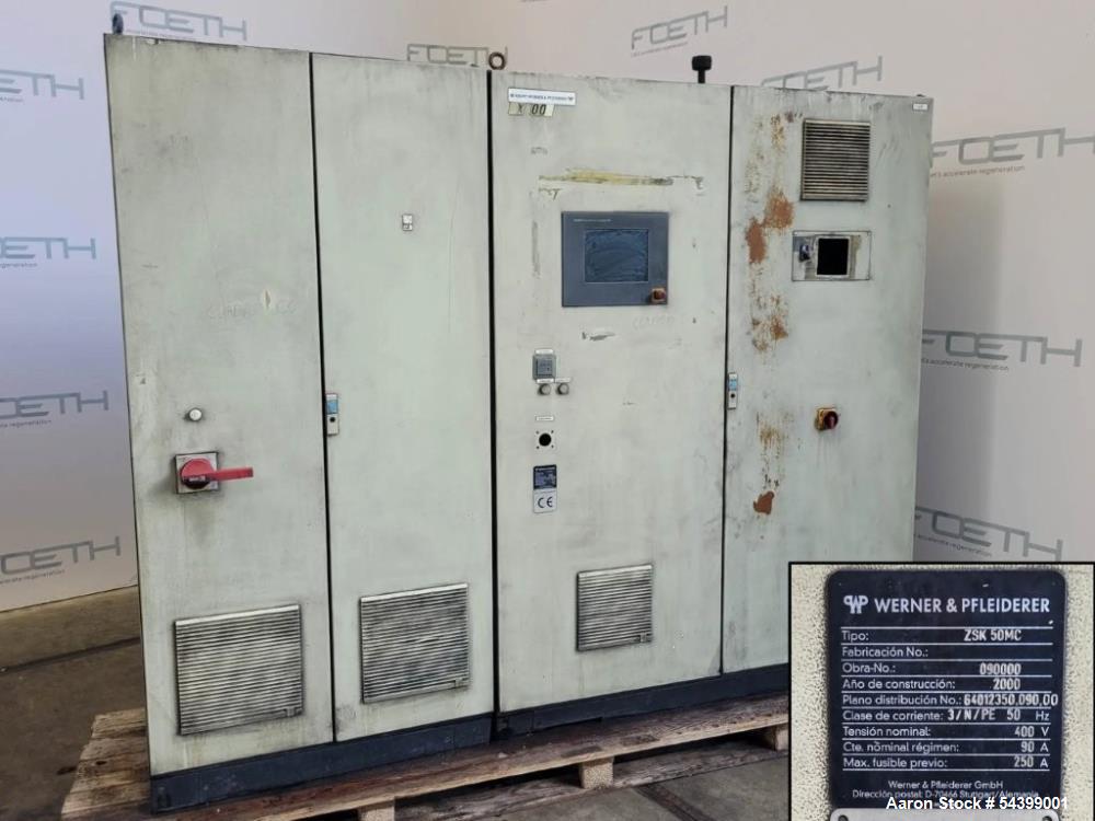 Used Coperion Werner & Pfleiderer ZSK 50 MCC Twin Screw Extruder – 40mm High-Speed Compounding System with Side Feeder