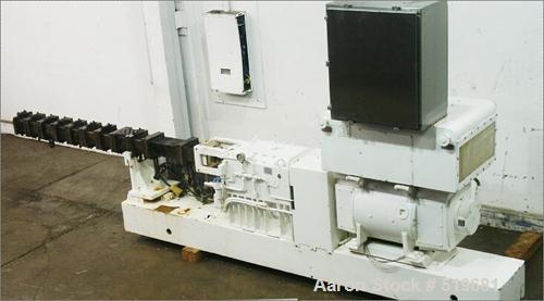 USED: Werner & Pfleiderer 57mm twin screw extruder with optional hightorque drive capable of a throughput rate of up to 350 kg (700 lbs)/hour depending on the product and process. Has 7 jacketed barr...