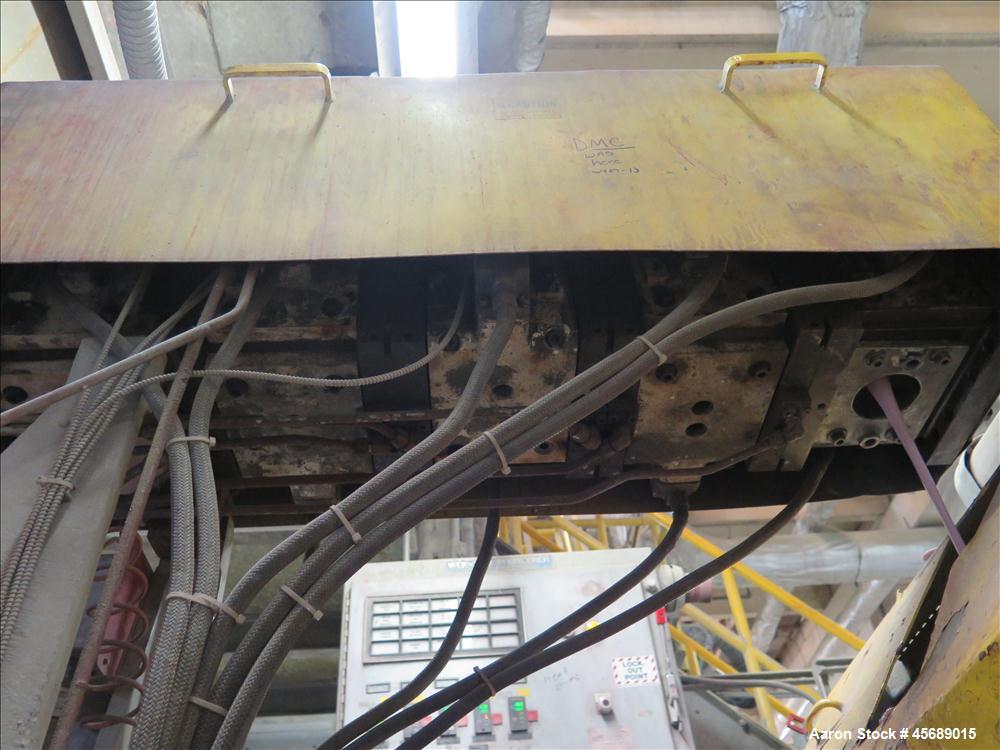 Used Werner & Pfleiderer 58mm Twin Screw Extruder, Model ZSK-58, Serial # 180913.  75 HP DC motor.  Includes:  North American Process Cooling Belt, 902M series feeder, long barrel.  Controls and Driv...