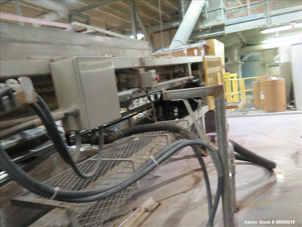 Used Werner & Pfleiderer 58mm Twin Screw Extruder, Model ZSK-58, Serial # 180913.  75 HP DC motor.  Includes:  North American Process Cooling Belt, 902M series feeder, long barrel.  Controls and Driv...