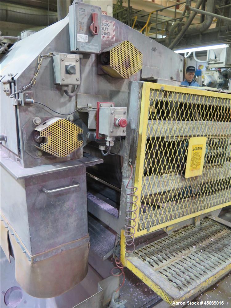 Used Werner & Pfleiderer 58mm Twin Screw Extruder, Model ZSK-58, Serial # 180913.  75 HP DC motor.  Includes:  North American Process Cooling Belt, 902M series feeder, long barrel.  Controls and Driv...