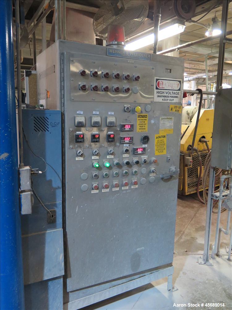 Used Werner & Pfleiderer 70mm Twin Screw Extruder, Model ZSK-70 SC.  New Baldor 150 HP AC motor,  Gearbox Rebuilt in 2011 by Coperion.  Includes; Schenck Accurate 902M Series Feeder, North American P...