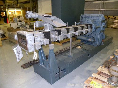 Used Werner & Pfleiderer 70mm Twin Screw Extruder/ Compounder, Type ZSK 70W 175E. Co-Rotating intermeshing side by side screw design. Approximate 28 to 1 L/D ratio. 6 Barrel sections, (1) vented with...