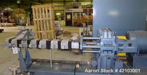Used Werner & Pfleiderer 70mm Twin Screw Extruder/ Compounder, Type ZSK 70W 175E. Co-Rotating intermeshing side by side screw design. Approximate 28 to 1 L/D ratio. 6 Barrel sections, (1) vented with...