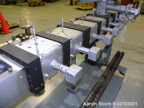 Used Werner & Pfleiderer 70mm Twin Screw Extruder/ Compounder, Type ZSK 70W 175E. Co-Rotating intermeshing side by side screw design. Approximate 28 to 1 L/D ratio. 6 Barrel sections, (1) vented with...